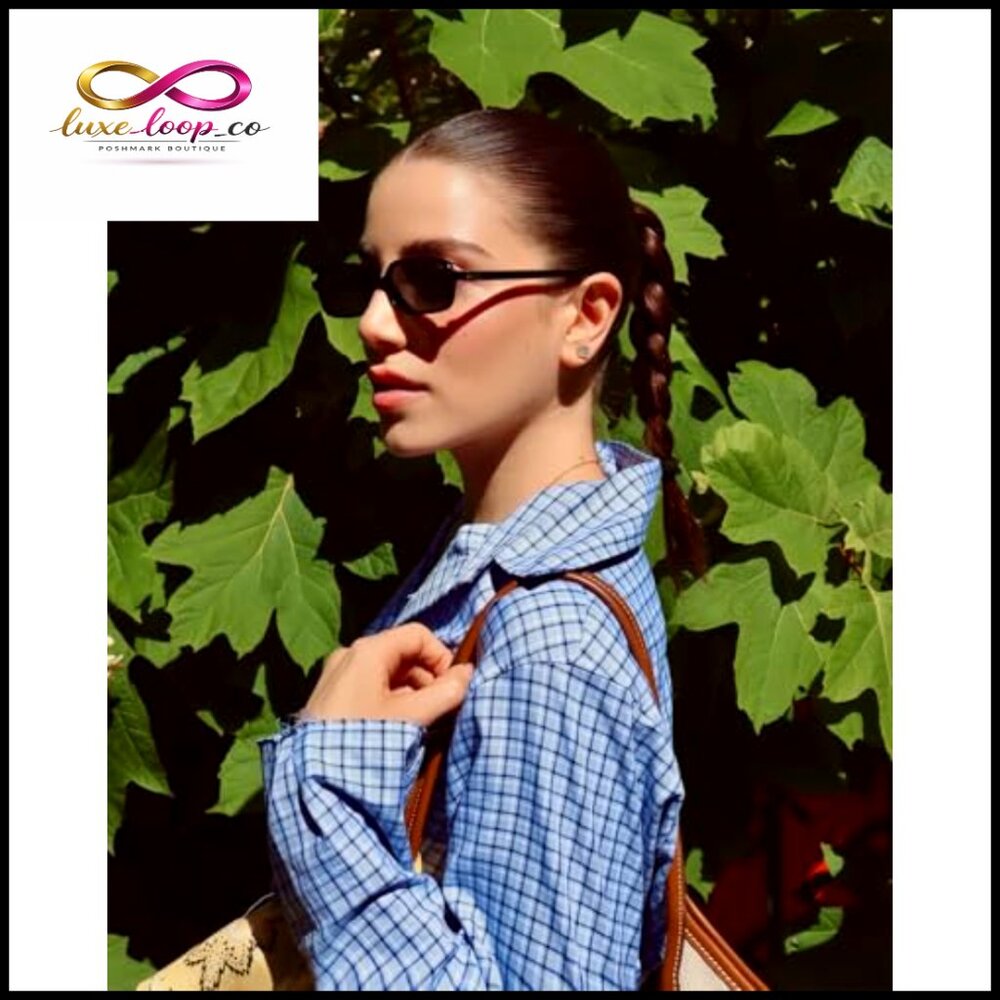 Retro 90s Small Rectangular Sunglasses Narrow Fra… - image 5